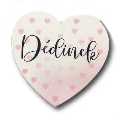 "Dédinek" feliratos rózsás szív tábla