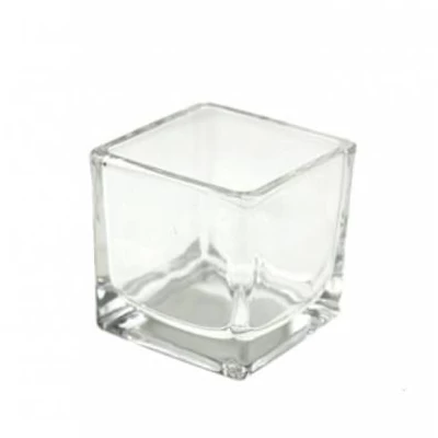 Üveg kocka mécsestartó 6x6cm