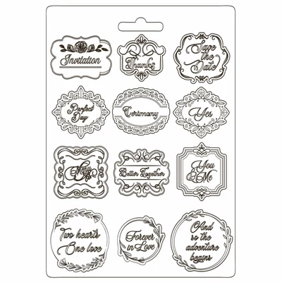 Lágy PVC öntőforma, A4 -  You and me tányérok 