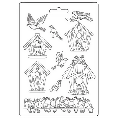 Lágy PVC öntőforma, A5 - Madarak