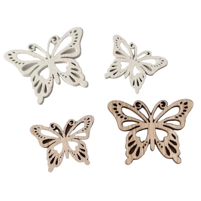 Natúr és fehér fa pillangó csomag