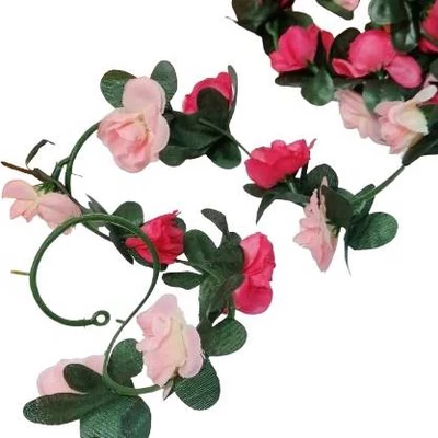 Virág girland - pink-rózsa