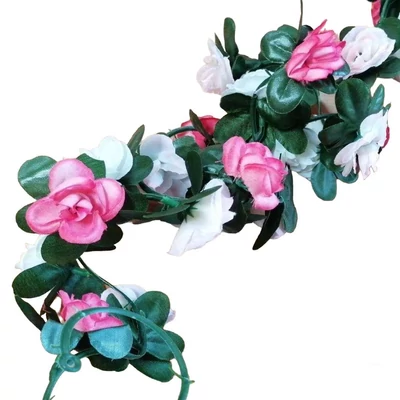 Virág girland - trikolor pink-rózsa-fehér