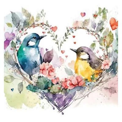 Koktél szalvéta - Madár szerelem