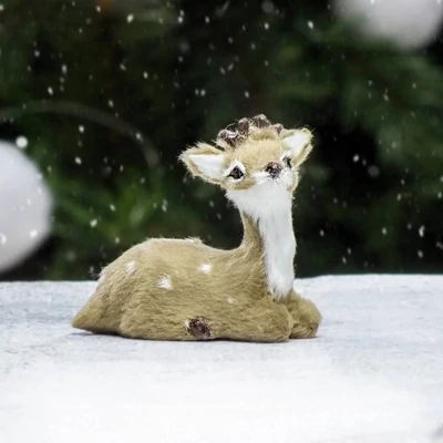 Fekvő őzike, hamvas, 6cm