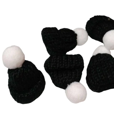 Mini kötött sapka, fekete 1db