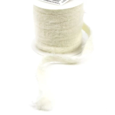 Bolyhos textil szalag - Krémfehér - 1cm széles  Bolyhos textil szalag - Krémfehér - 1cm széles
