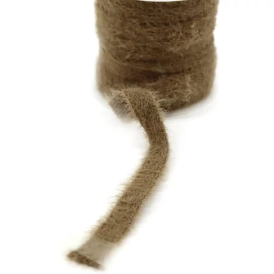 Bolyhos textil szalag - Barna  - 1cm széles  Bolyhos textil szalag - Barna  - 1cm széles