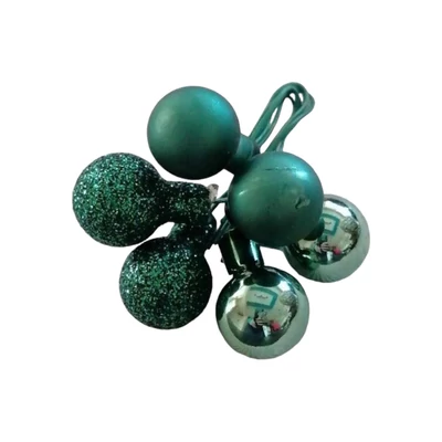 Üveggömb betűző  szett 1,5cm fényes-matt-glitteres zöld