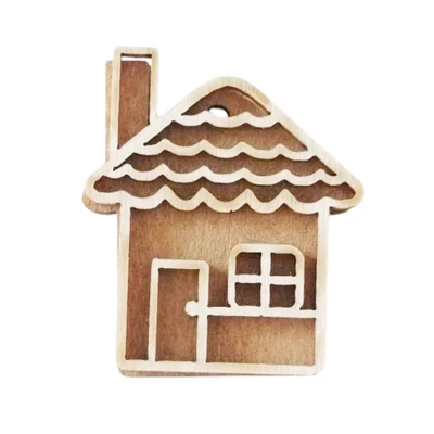 Natúr fa - Mini mézeskalács házikó kéménnyel