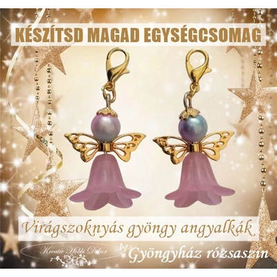 Készítsd magad egységcsomag - Gyöngy angyalkák virágszoknyában  - rózsaszín Készítsd magad egységcsomag - Gyöngy angyalkák virágszoknyában  - rózsaszín