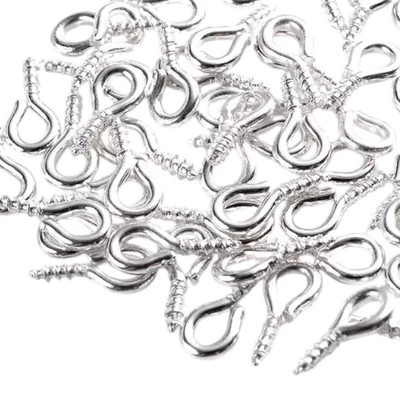 Mini csavaros parafadugós üvegcse/hungarocell akasztó, ezüstös 4x8mm Mini csavaros parafadugós üvegcse/hungarocell akasztó, ezüstös 4x8mm