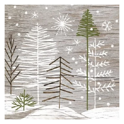 Koktél szalvéta - Pálcikás fenyőfa rajzok