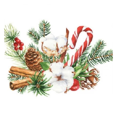 Koktél szalvéta - Téli terméses dekoráció