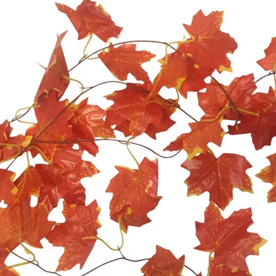 Juhar levél girland vöröses-narancs