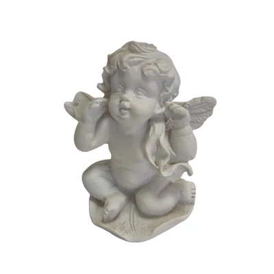 Angyalka fehér, levélen ülő