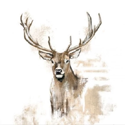 Koktél szalvéta - Szarvas festmény