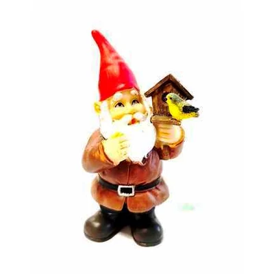 Kertész manó madáretetővel,poly