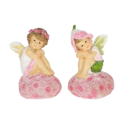 Tündér rózsaszín virágszíven ülő - 1db