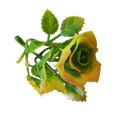 Műzöld - mini rózsafej levelekkel - narancs