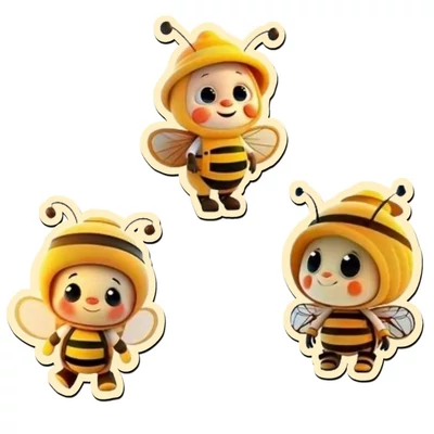 Nyomtatott dekorkarton - Méhecskék 3db/csomag