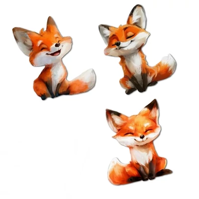  Nyomtatott dekorkarton - Rókák 3db/csomag