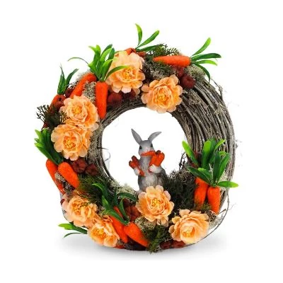 Készítsd magad dekor csomag  - Nyuszika répával kopogtató 24 cm