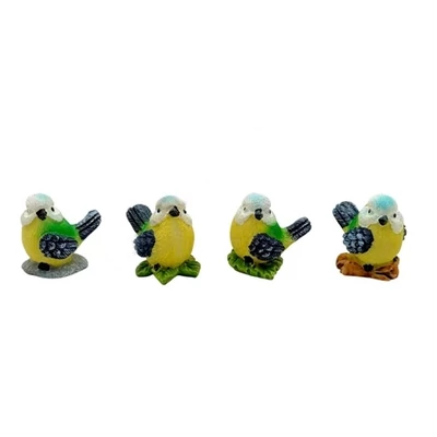 Színes madár figura, poly - 1db