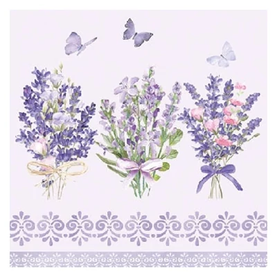 Koktél szalvéta - Levendula csokrok