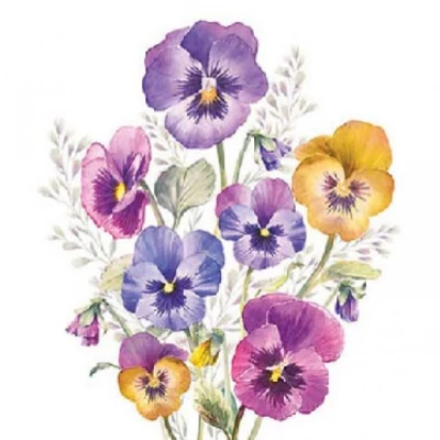 Koktél szalvéta - Árvácska