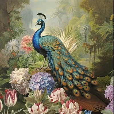 Szalvéta - Páva a természetben