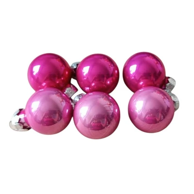 Üveggömb szett  2,5cm opálos magenta mix