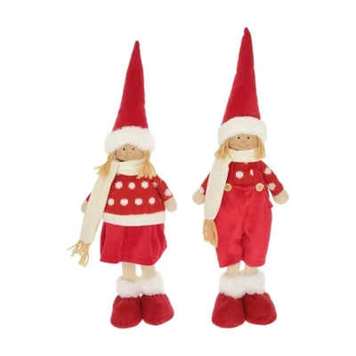 Textil figura pöttyös pulóverben, 45cm - 1db