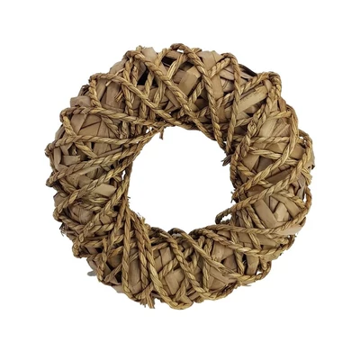 Fonott hánccsal körbe tekert koszorú - 24cm