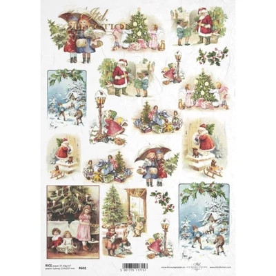 Rizspapír A4- Mikulás és gyerekek