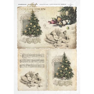 Rizspapír A4 - vintage karácsony