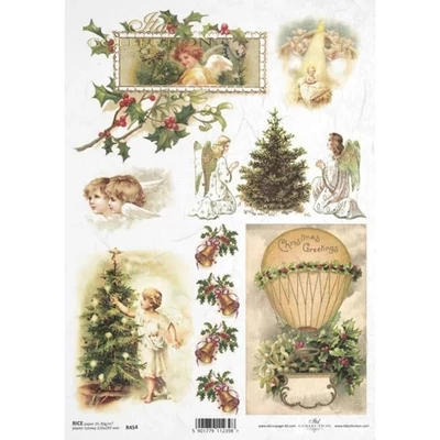 Rizspapír A4 - angyalok, léggömb