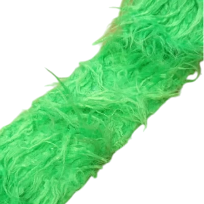 Szőrme szalag racka, grincs zöld, 10 cm