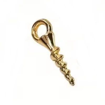 Mini csavaros parafadugós üvegcse/hungarocell akasztó, arany 5x16mm