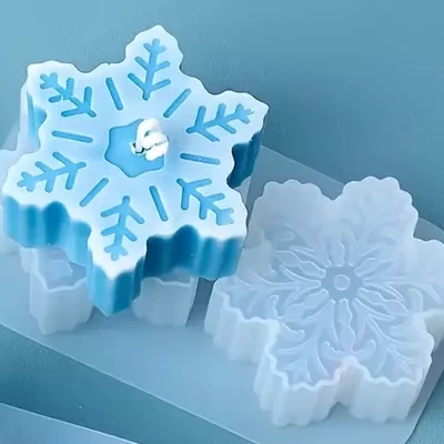 Szilikon gyertyatartó forma, hópehely - B