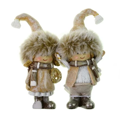 Szőrmés sapis gyerek figura - 1db