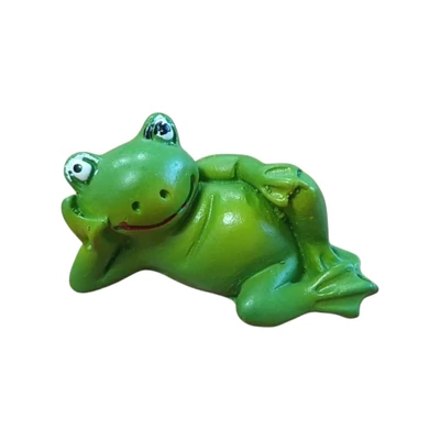 Mosolygós, fekvő béka figura