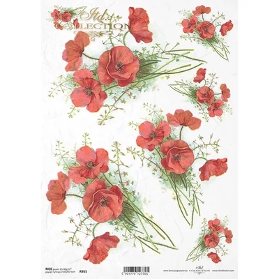 Rizspapír A4 - Pipacs