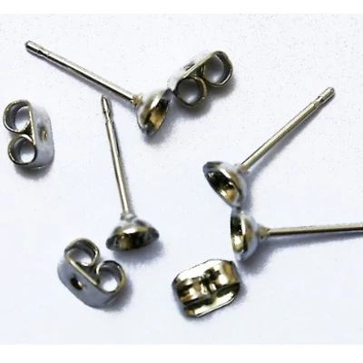 Fülbevaló alap stiftes - ezüst színű - 1pár