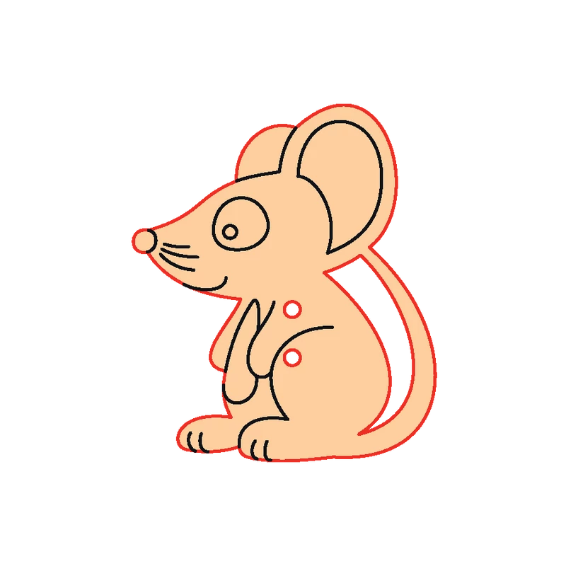 Mini Gomb Fafigura - Egérke