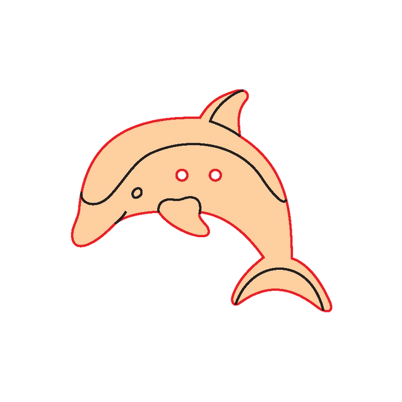 Mini Gomb Fafigura - Delfin