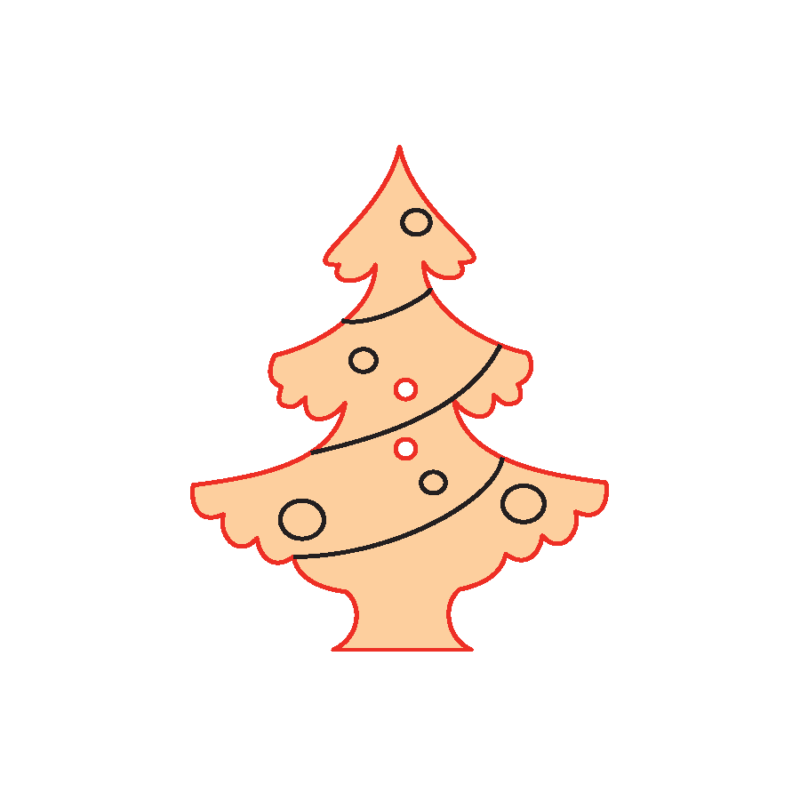 Mini Gomb Fafigura - Karácsonyfa
