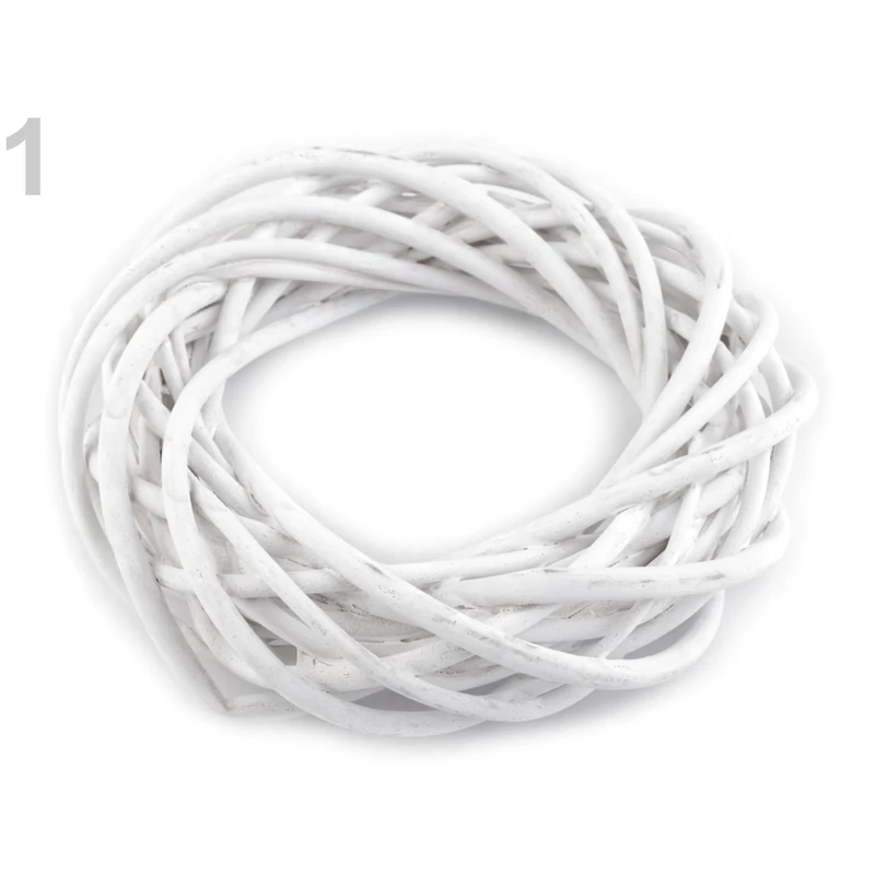Vessző koszorú fehér 25cm