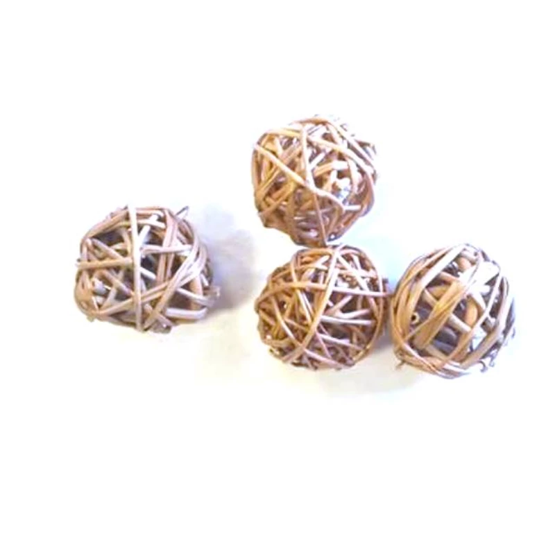 Rattan golyócska 3cm, 4db/csomag -  natúr