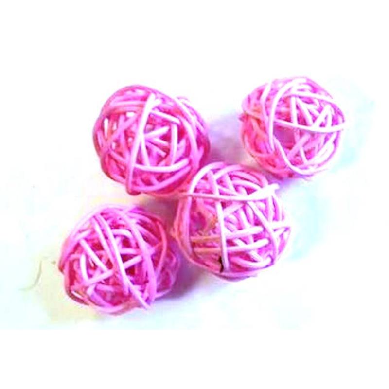 Rattan golyócska 3cm, rózsaszín